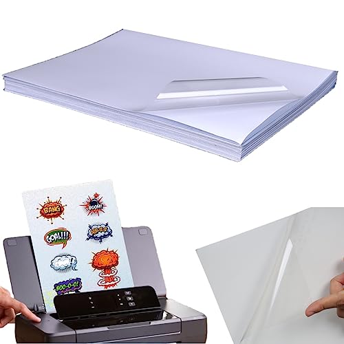 FOLANDO Stickerpapier zum bedrucken, 20 Blätter A4 Vinyl Aufkleberfolie Selbstklebend Folie 100% transparent klar für Laserdrucker & Tintenstrahldrucker Schnell Trocknen transparentpapier bedruckbar FOLANDO Stickerpapier zum bedrucken, 20 Blätter A4 Vinyl Aufkleberfolie Selbstklebend Folie 100% transparent klar für Laserdrucker & Tintenstrahldrucker Schnell Trocknen transparentpapier bedruckbar von FOLANDO