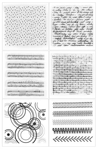 Silikonstempel Hintergrund Set 6 Blätter Clear Stamp Musik Punkte Ziegel Pfeile Kreis Schrift Hintergrund Stempelset für DIY Bullet Journal Scrapbooking Fotoalbum Silikonstempel Hintergrund Set 6 Blätter Clear Stamp Musik Punkte Ziegel Pfeile Kreis Schrift Hintergrund Stempelset für DIY Bullet Journal Scrapbooking Fotoalbum von FOLANVOFF
