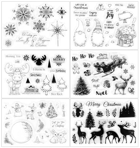 Silikonstempel Weihnachten 6 Blätter Clear Stamp Weihnachten, Silikonstempel Winter Frohe Weihnachten Stempel für DIY Bullet Journal Scrapbooking Fotoalbum Silikonstempel Weihnachten 6 Blätter Clear Stamp Weihnachten, Silikonstempel Winter Frohe Weihnachten Stempel für DIY Bullet Journal Scrapbooking Fotoalbum von FOLANVOFF