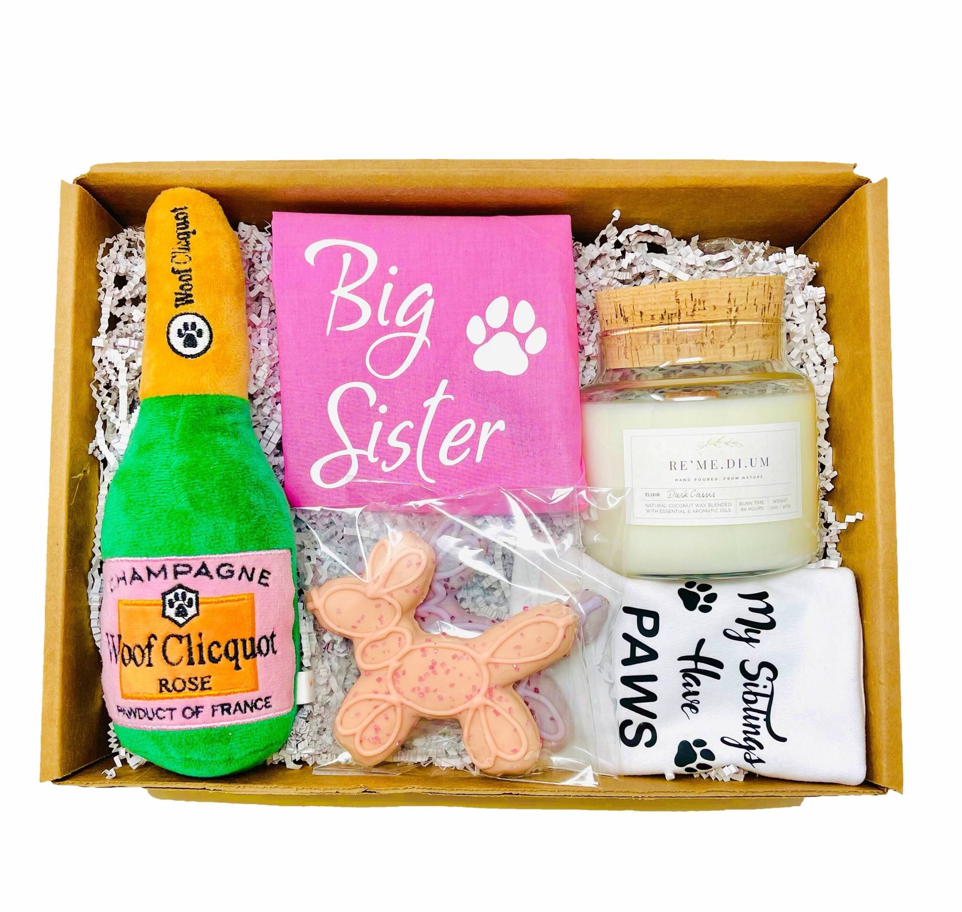 Große Schwester Hund Geschenkbox | Benutzerdefinierte Baby-Geschenk-Box Geschenkideen Neue Mom Geschenkkorb Baby-Dusche-Geschenk Hunde Geschenk Idee von FOLIELA