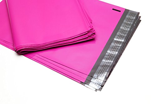 100 Folienmailer® Versandbeutel Neon-Pink 450 x 600 mm + Klappe: Farbige Plastik Versandtaschen, selbstklebend und blickdicht, Versandtüten aus LDPE von FOLIENMAILER