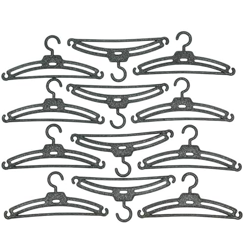 Kleiderbügel-Set für Kleiderschrank, Puppen-Kleidung, Folk, Handarbeit, 12 Stück, limitierte Edition, Gold oder Silber, Glitzer, Maße 10 x 4 cm (Silber) von FOLK
