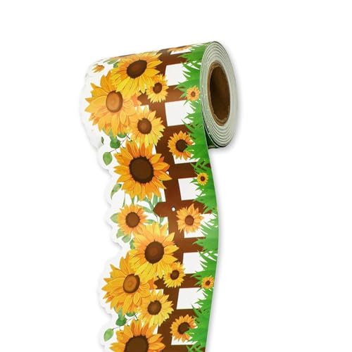 18 M Sonnenblumen Border Tric Bulletin Board Borders Dekorative Aufkleber Bulletin Border Trim Für Klassenzimmerdekorationen von FOLODA