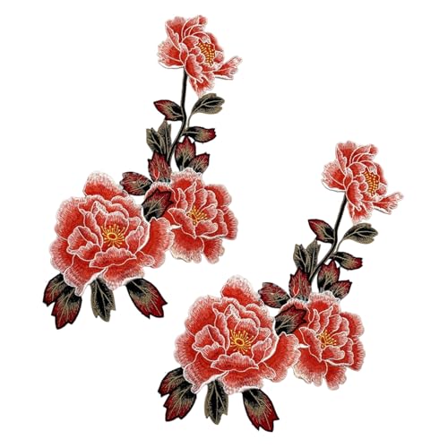 2 PCs Schöne Blütenflecken Eisen Auf Flecken Nähflecken Blumenflecken Für Kleidung Jeans Rucksäcke Dekorationen Blumenflecken Gestickt Applique Auf Flecken Blumen Nähen Auf Flecken von FOLODA