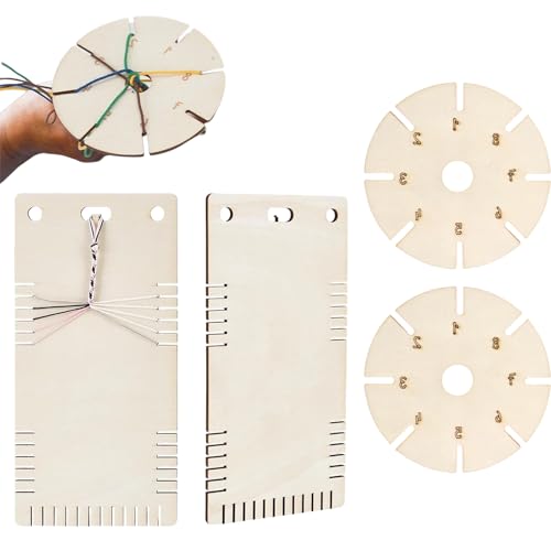 4pcs Holzperlenkabelscheiben Mit Messmarkierungsarmbändern Webplatte Für Geflochten von FOLODA