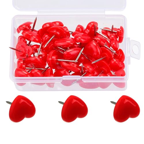 50/100/150pcs Dekorative Herzschubstifte Für Büroschule Anhänger Board Pin Map Pins Cork Notice Board Daumen Tacks Buntes Herzschub von FOLODA