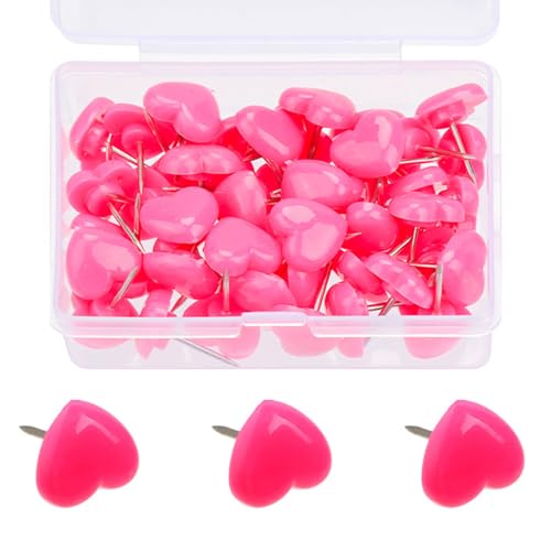 50/100/150pcs Dekorative Herzschubstifte Für Büroschule Anhänger Board Pin Map Pins Cork Notice Board Daumen Tacks Buntes Herzschub von FOLODA