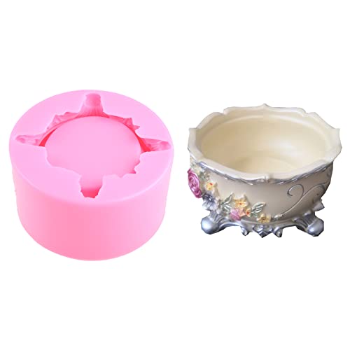 Blumentopf Silikonform Sukkulenten Beton Blumentopf Vase Gipszement Schimmel Kerzenhalter Harzschmuck von FOLODA