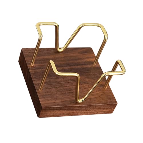 Eisendraht Notiz Stand Mit Holzbasis Notiert Box Memo Blockboxpapier Für Schreibtisch Organisation 94x94mm Speicherplatz von FOLODA