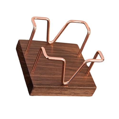 Eisendraht Notiz Stand Mit Holzbasis Notiert Box Memo Blockboxpapier Für Schreibtisch Organisation 94x94mm Speicherplatz von FOLODA