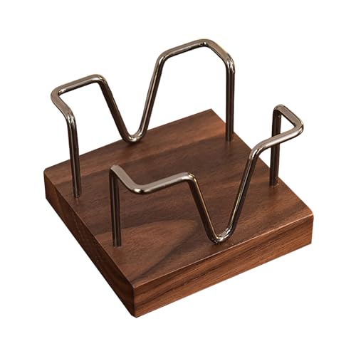 Eisendraht Notiz Stand Mit Holzbasis Notiert Box Memo Blockboxpapier Für Schreibtisch Organisation 94x94mm Speicherplatz von FOLODA