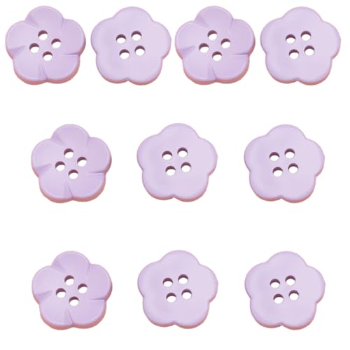 FOLODA 10 PCs Nähknöpfe Harzknopf Tasten Blumenformknöpfe Farbenfrohe Knöpfe 4 Löcherknöpfe von FOLODA