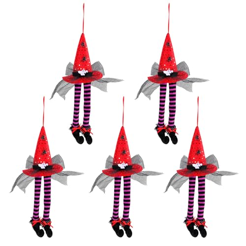 FOLODA 5 Stück Hexenhut Fensterbehänge Accessoire Festives Dekorative Ornament Stylish Halloween Home And Shop Decoration Halloween Verzierung von FOLODA