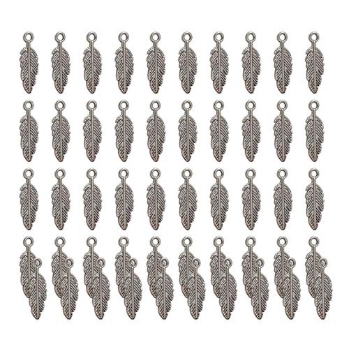 FOLODA 50 Pieces Gefiederter Blattcharm Für Handwerksprojekt Making Versorgung Metall Antiquitäten Anhänger Für Tibetische Schmuckhandwerksliebhaber Handwerksangebot Erstellen Versorgung von FOLODA