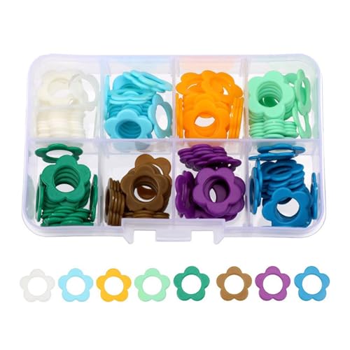 FOLODA 60/80/160/240pcs Nähmarkierungen Herz Blumenförmige Nähtestopper Häkeln Verriegelungsmarkierungen Stricken Mark Ringe Hobbyist Strickwerkzeug von FOLODA