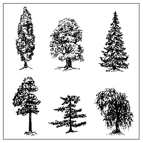 FOLODA Silikonstempel, Üppige Bäume DIY Silikon Transparent Stempelsiegel Scrapbook Prägung Album Dekor von FOLODA