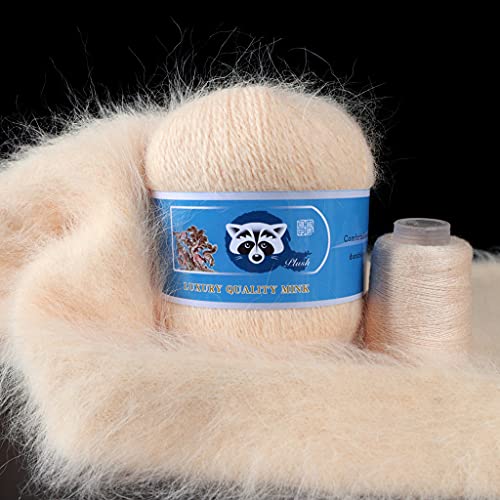 FOLODA Wolle, 2 Stk. Langer Plüsch Nerz Reine Natur Stricknadeln Wolle Kammgarn Garn Handgemachte Wolle Couture Material,50g+20ghandstrickgarn baumwolle von FOLODA