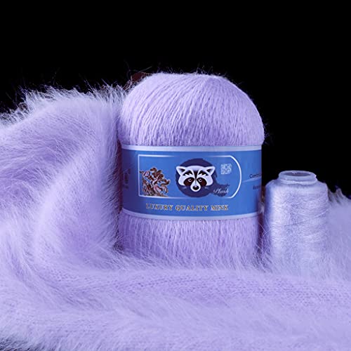 FOLODA Wolle, 2 Stk. Langer Plüsch Nerz Reine Natur Stricknadeln Wolle Kammgarn Garn Handgemachte Wolle Couture Material,50g+20ghandstrickgarn baumwolle von FOLODA