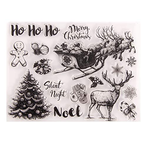 FOLODA silikonstempel, Weihnachten Hirsch Baum Silikon Klarsiegel Stempel DIY Scrapbooking Prägung Fotoalbum Dekorative Papierkarte von FOLODA