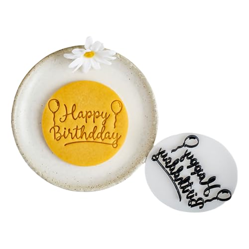 Feiern Sie Den Geburtstag Mit Einzigartigem Happy Birthday English Cookie Formen Fondant Cutter Textur Für Backen Von Heimbackwerkzeug Zu Hause von FOLODA
