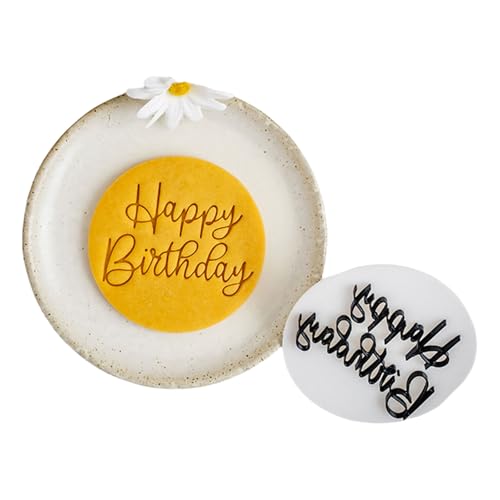 Feiern Sie Den Geburtstag Mit Einzigartigem Happy Birthday English Cookie Formen Fondant Cutter Textur Für Backen Von Heimbackwerkzeug Zu Hause von FOLODA