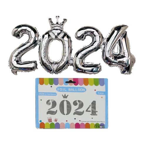 Folien Zahlenballon 2024 Und Auffällige Neujahrsdekoration Für Neujahrsfeiern 2024 Festival Partyzubehör 2024-Ballon von FOLODA