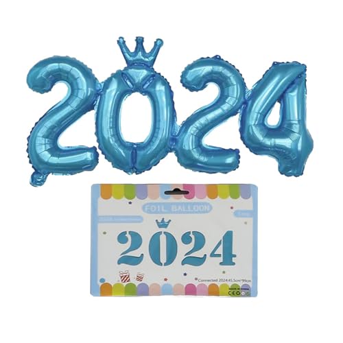 Folien Zahlenballon 2024 Und Auffällige Neujahrsdekoration Für Neujahrsfeiern 2024 Festival Partyzubehör 2024-Ballon von FOLODA