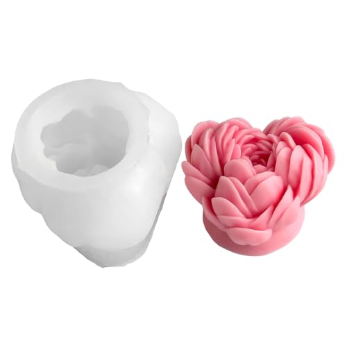 Handgefertigte Silikonformen Ornament Plasters Formen Pfingstrosen Blumenkerze Schimmelpilze Bastelmittel Peony Blumenkerze Silikon Ornament Epoxidharz Harz von FOLODA