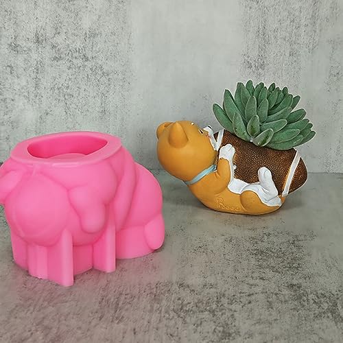 Kleine Hundebeton Silikon Topfform Sukkulenten Blumenärte Ton Zement Gipsform Form Hausgarten Blumentöpfe Form Blumentopf Harzform von FOLODA
