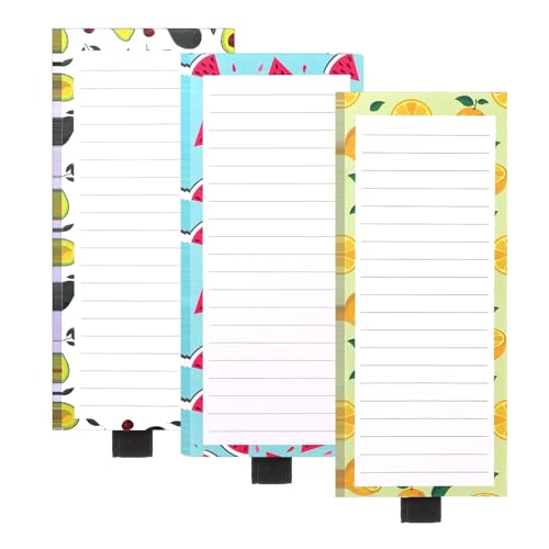 Magnetnotizes 3x8 Zoll Kühlschrank Einkaufsliste Notizkissen Mit Elastischer Stifthalter Kühlschrank Lebensmittelliste Notepads Elastizitätsband Notizblock von FOLODA