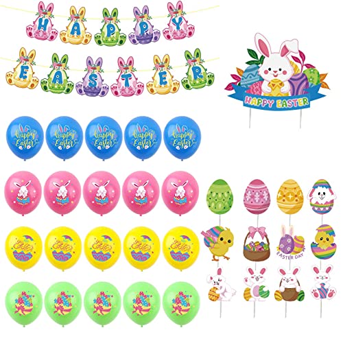 Ostern Party Supplies Set Party Ei Luftballons Kuchen Stakes Zubehör für Festival Urlaub Neujahr Party Ostern von FOLODA