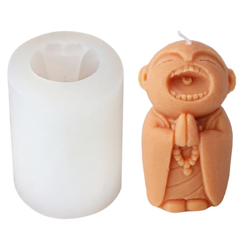 Silikonkerker Herstellung Formen Cartoon Mönch Form Seifenformen Silikon Crafting Ornamentsformen Für Kerzen Cartoon von FOLODA