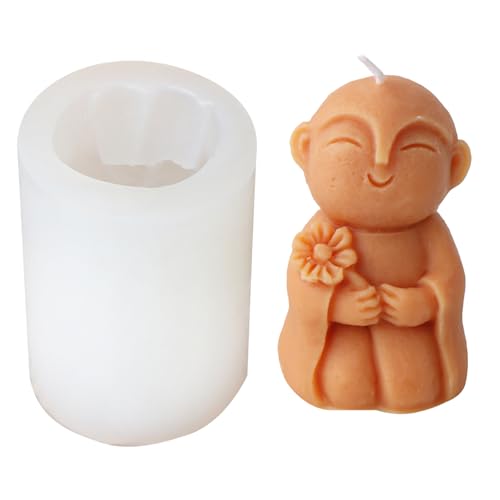 Silikonkerker Herstellung Formen Cartoon Mönch Form Seifenformen Silikon Crafting Ornamentsformen Für Kerzen Cartoon von FOLODA