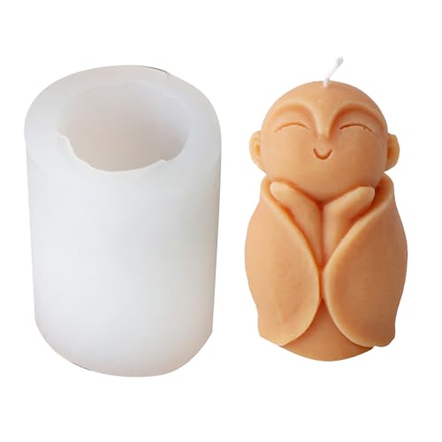 Silikonkerker Herstellung Formen Cartoon Mönch Form Seifenformen Silikon Crafting Ornamentsformen Für Kerzen Cartoon von FOLODA