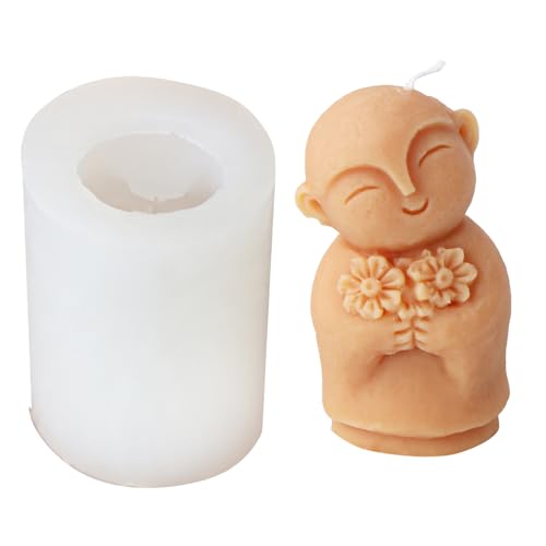 Silikonkerker Herstellung Formen Cartoon Mönch Form Seifenformen Silikon Crafting Ornamentsformen Für Kerzen Cartoon von FOLODA