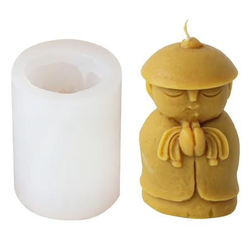 Silikonkerker Herstellung Formen Cartoon Mönch Form Seifenformen Silikon Crafting Ornamentsformen Für Kerzen Cartoon von FOLODA