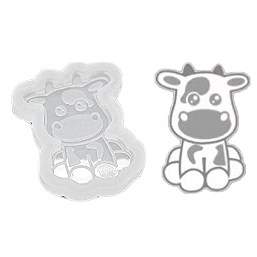 Tierthema Abzeichen Rollenharz Schimmel Kuh Silikonform Anhänger Zauberschmuck Schmuck Gussschlüsselketten Silikon Telefon Grip Harzformen von FOLODA