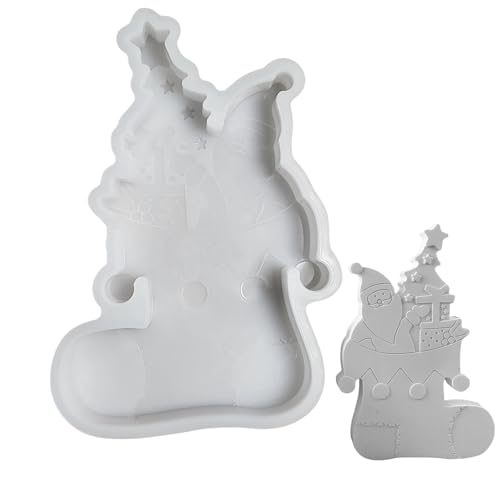 Weihnachtsstrumpf Silikonkerzenformen Für Epoxidharz Kerzenseife Süßigkeiten Schokolade Fondant Weihnachtsdekoration Backwerkzeug von FOLODA