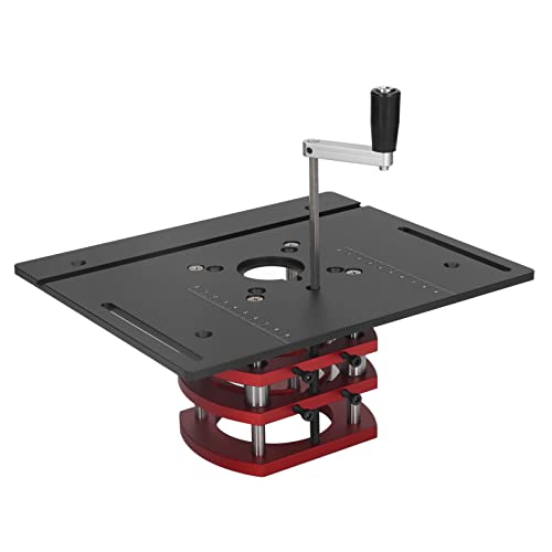 Router-Tisch-Lfit-Platte, Router-Lift, Aluminiumlegierung, Edelstahl, 64–66 mm Spannbereich für Heimwerker(Schwarz) von FOLOSAFENAR