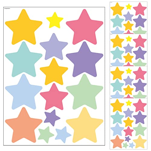 5 Blätter Wandschmuck Wandtattoo Babyzimmer Selbstklebende Sterndekorationen Bunte Sterne Wandtattoos Sterne Tapeten Mond Wandtattoo Karikatur Kind Pvc Wandaufkleber von FOMIYES