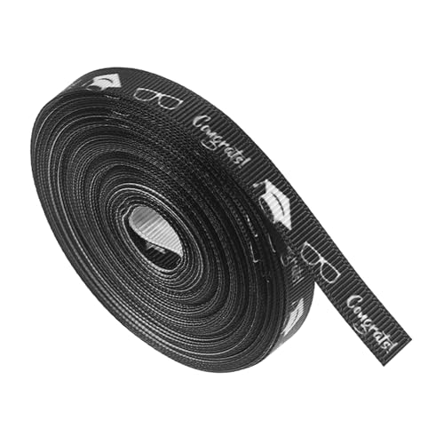 FOMIYES 1 Rolle Geschenkband Für Abschlusssaison Staffelungsband Glückwunschband Abschluss Wickelband Abschlussfeier Dekoratives Abschlussband Abschluss Zubehör Polyester Schwarz von FOMIYES