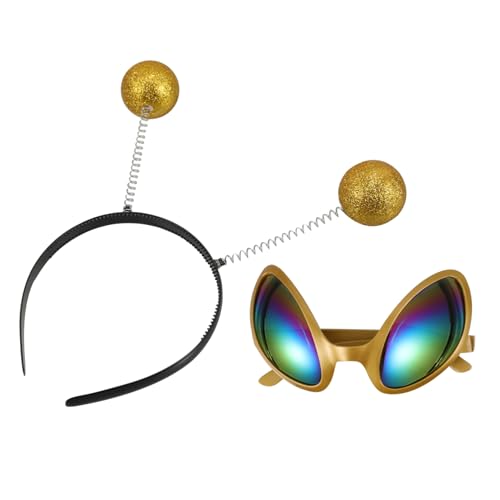 FOMIYES 1 Satz Außerirdische Brille Stirnband scherzen Alien-Sonnenbrille für Erwachsene Halloween-Alien-Brille Party lustiges Stirnband Alien-Requisite Plastik Yellow FOMIYES 1 Satz Außerirdische Brille Stirnband scherzen Alien-Sonnenbrille für Erwachsene Halloween-Alien-Brille Party lustiges Stirnband Alien-Requisite Plastik Yellow von FOMIYES