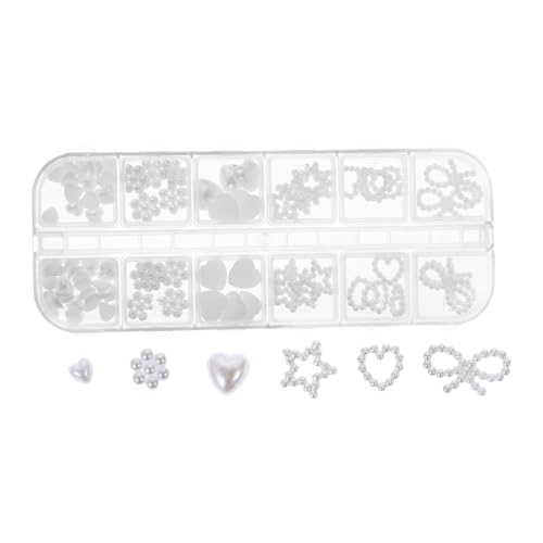 FOMIYES 1 Schachtel Kreative Flache Perlen Nagelkunst Langlebige Nail Pearl Decoration DIY Maniküre Charms für Fußnägel und Fingernägel Einfache Anwendung für Zuhause und von FOMIYES