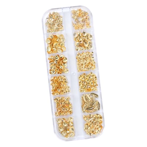 FOMIYES 1 Schachtel Metallische Nagel Patches Seestern Maniküre Aufkleber Dekoration für Damen Gold für Kreative Nagelkunst und Vielseitige Anwendungen von FOMIYES