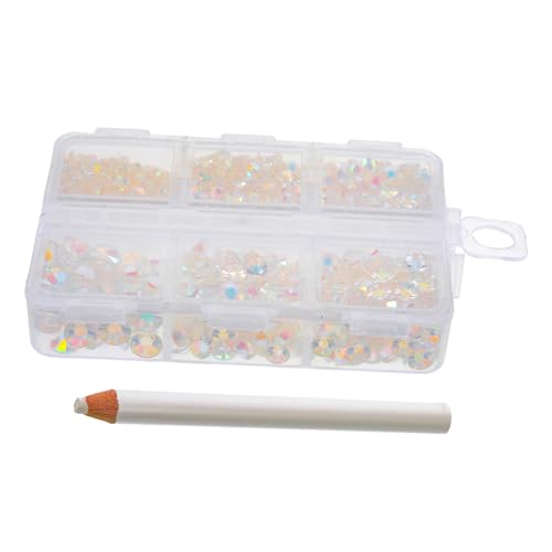 FOMIYES 1 Schachtel Teiliges Nail Art Fächer Resin Strasssteine für Nägel Flache Rückseite DIY Nagelkunst Zubehör Langlebig und Einfach Anzuwenden Geeignet für Natürliche und Künstliche von FOMIYES
