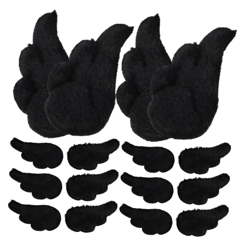 FOMIYES 10 Paare Schwarze Engelsflügel Stoffapplikationen Nähen Abnehmbare DIY Flügel für Bastelprojekte Handgefertigte Ornamente Kreative Materialsets für Weihnachten und Dekoration von FOMIYES