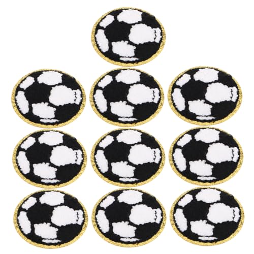 FOMIYES 10 Stück Fußball -Stickatch Fußballeisen auf dem Patch gestickte Bügelspitzen Applikationen Perleneisenfleck Sport bestickt Reparaturflicken für Kleidungsstücke Stoff Grüßen von FOMIYES