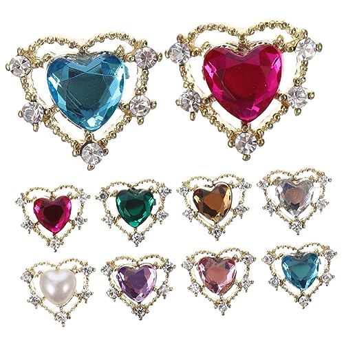 FOMIYES 10 Stück Teiliges Herz Nagel Charm Flache Rückseite Mehrfarbige Strasssteine DIY Nagelkunst Zubehör für Maniküre Vielseitig für DIY Projekte Nagelverzierung Zufällige Farbe FOMIYES 10 Stück Teiliges Herz Nagel Charm Flache Rückseite Mehrfarbige Strasssteine DIY Nagelkunst Zubehör für Maniküre Vielseitig für DIY Projekte Nagelverzierung Zufällige Farbe von FOMIYES