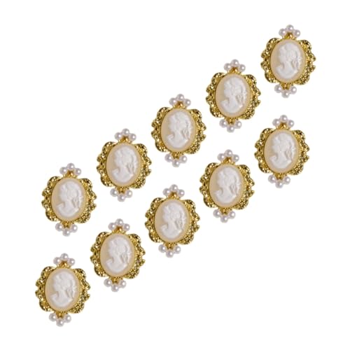 FOMIYES 10 Stück Teiliges Nail Art Decal mit Barock Vintage Perlen Metall Schmuck und Strasssteinen Selbstklebende Nagelsticker für Damen Maniküre DIY Nageldesign Geeignet für Partys und von FOMIYES