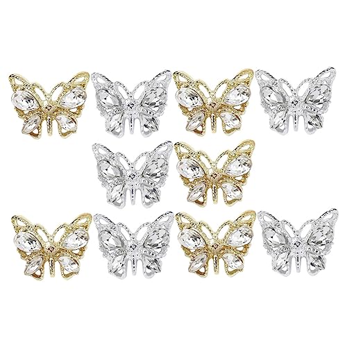 FOMIYES 10 Stück Teiliges Schmetterling Nail Charms mit Funkelnden Strasssteinen Langlebige Metall nail Gems für DIY Nageldesign Geeignet für Acrylnägel und Vielseitige Dekoration FOMIYES 10 Stück Teiliges Schmetterling Nail Charms mit Funkelnden Strasssteinen Langlebige Metall nail Gems für DIY Nageldesign Geeignet für Acrylnägel und Vielseitige Dekoration von FOMIYES